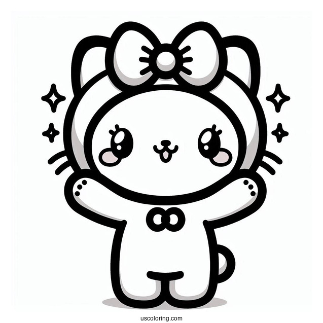 Sanrio Coloring Pages Of Badtz Maru With Arms Up