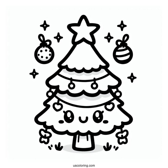 Kawaii Style Christmas Tree With Decorations