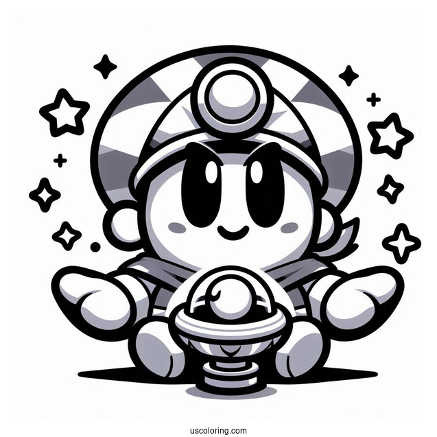 Brawl Stars Coloring Page Of Gene Holding Magical Lamp