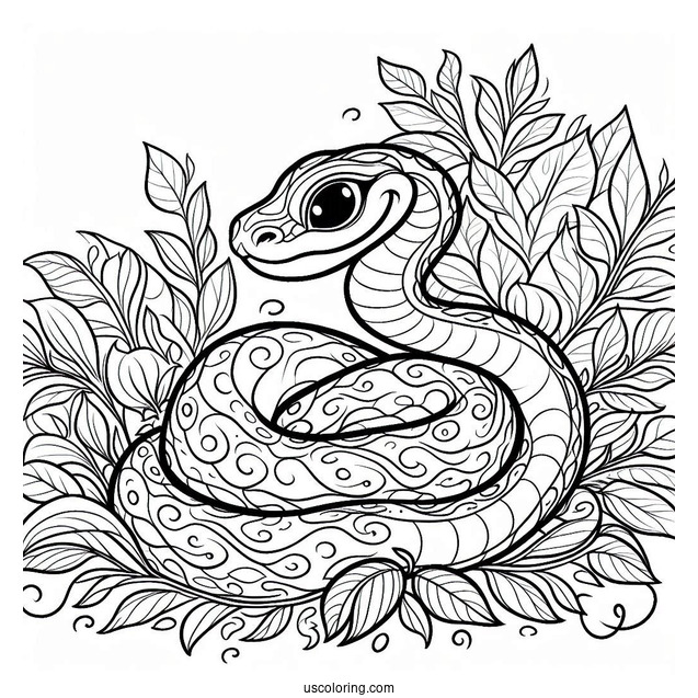 Jungle Book Coloring Page Of Kaa The Snake In A Coil