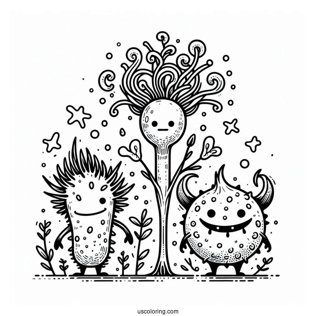 Sprunki Coloring Page Of Mustard And Mayhem With Oren And Brud