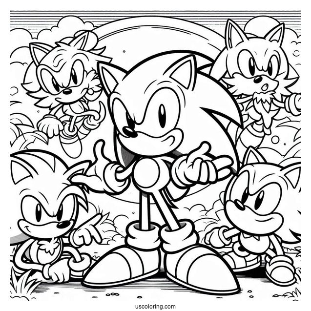 Coloring Page Of Sonic And Friends Coloring Page