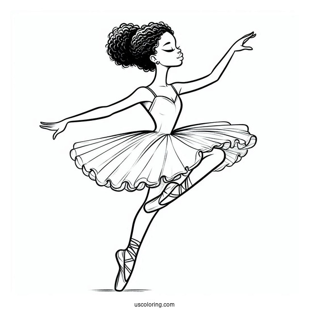Ballerina Dancing Coloring Page