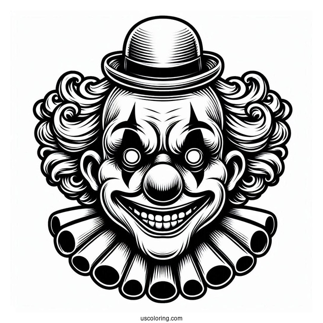 Halloween Clown with Scary Smile to Color