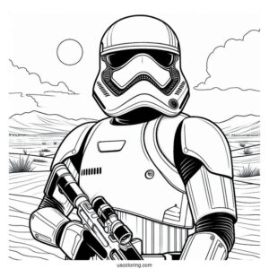 Stormtrooper Coloring Page Shocktrooper Standing In The Desert