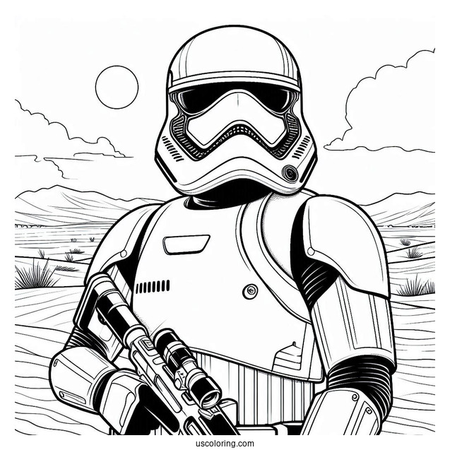 Stormtrooper Coloring Page Shocktrooper Standing In The Desert