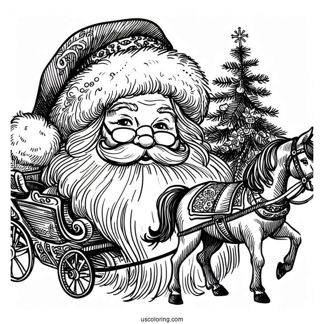 Old Fashioned Santa Coloring Page