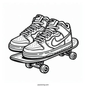 Nike Coloring Page Of SB Men s Bruin React On Skateboard