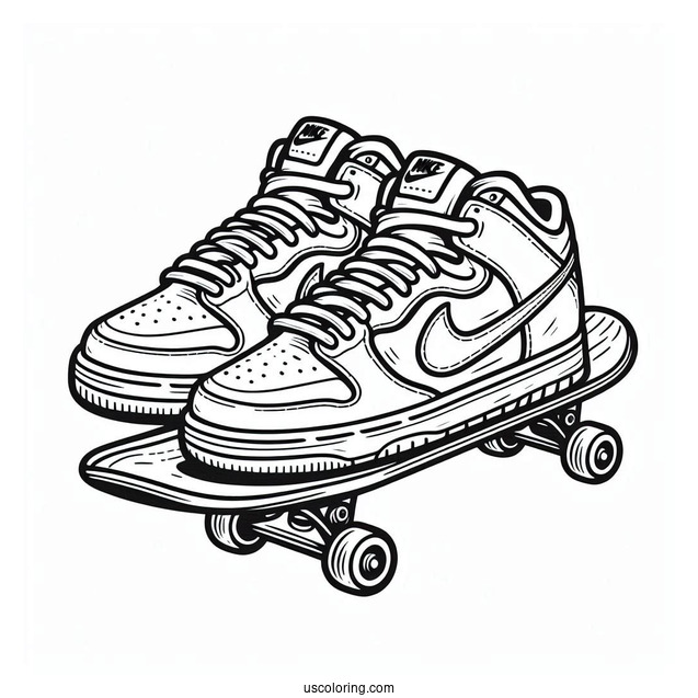 Nike Coloring Page Of SB Men s Bruin React On Skateboard