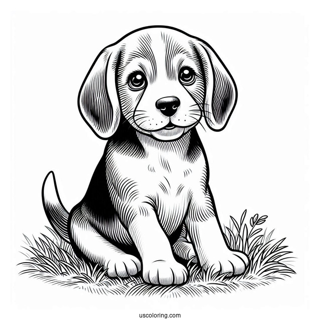 Beagle Puppy On Grass