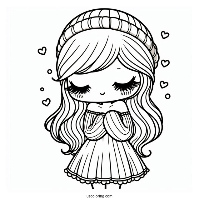 Female Shy Guy Coloring Page With Lashes And Dress