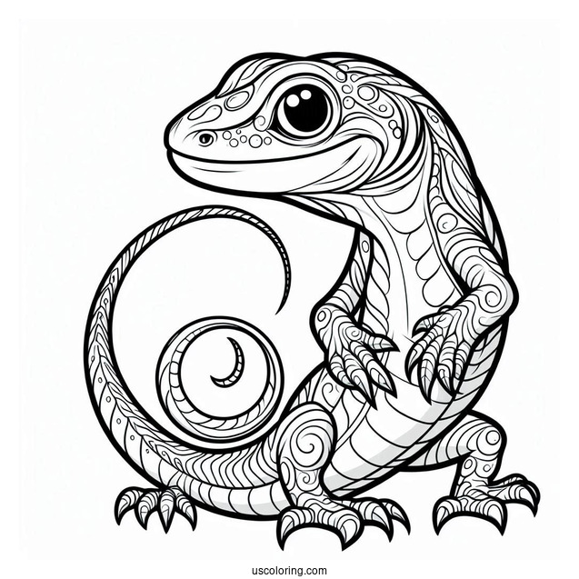 Easy Dragon Lizard Coloring Page