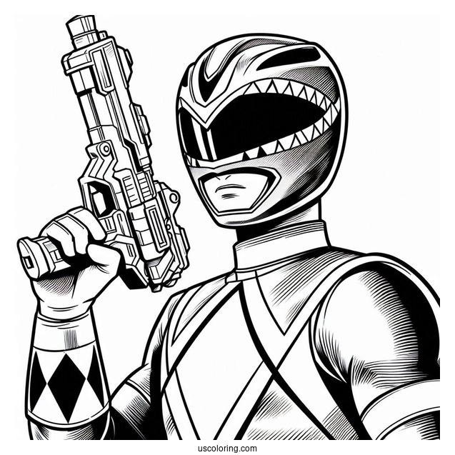 Power Ranger Holding Large Gun