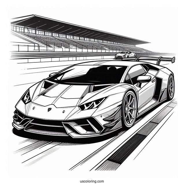 Coloring Page Of Lamborghini Race Car