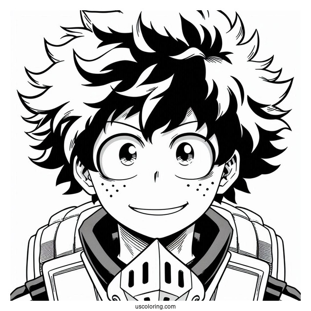 My Hero Academia Coloring Page Of Izuku Midoriya For Kids