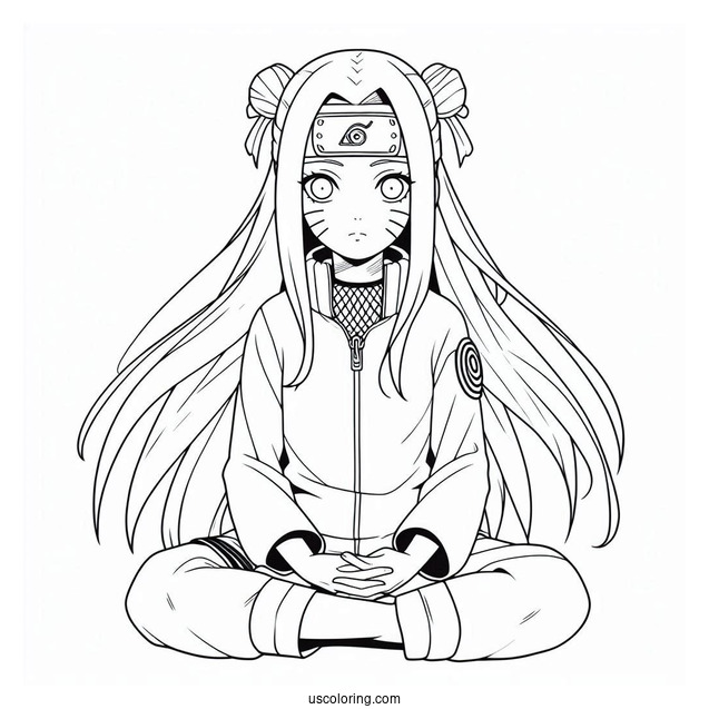 Naruto Coloring Page Of Kaguya Ōtsutsuki Outline