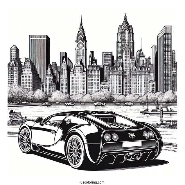 Back View Of Bugatti Coloring Page Centodieci