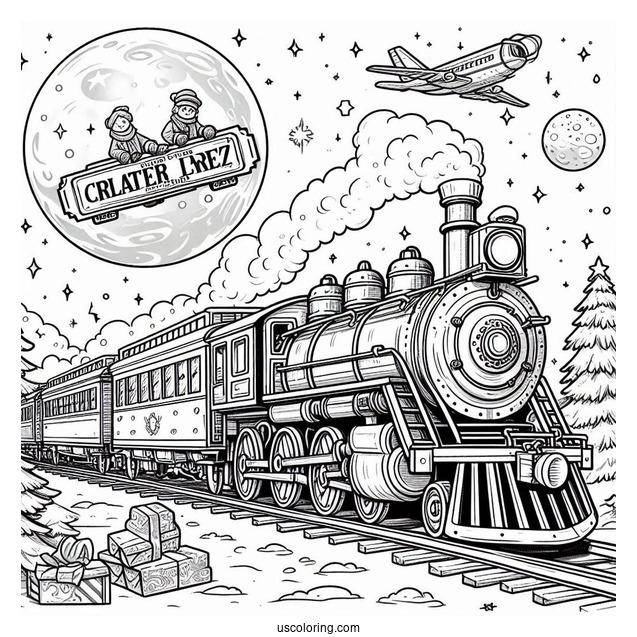 Polar Express Coloring Page Of Train Ticket