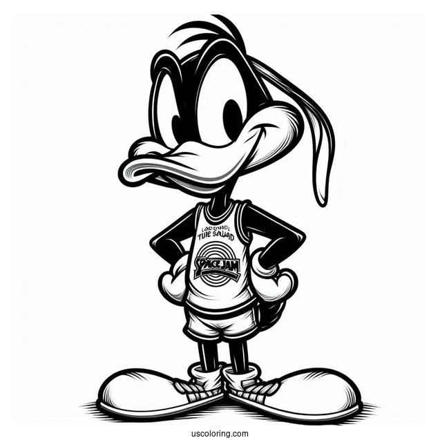 Daffy Duck Wearing Tune Squad Jersey