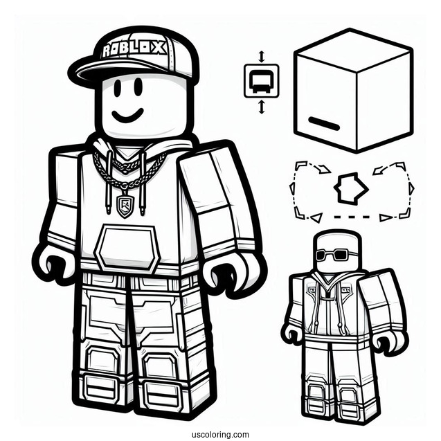 Roblox Noob Coloring Page Easy