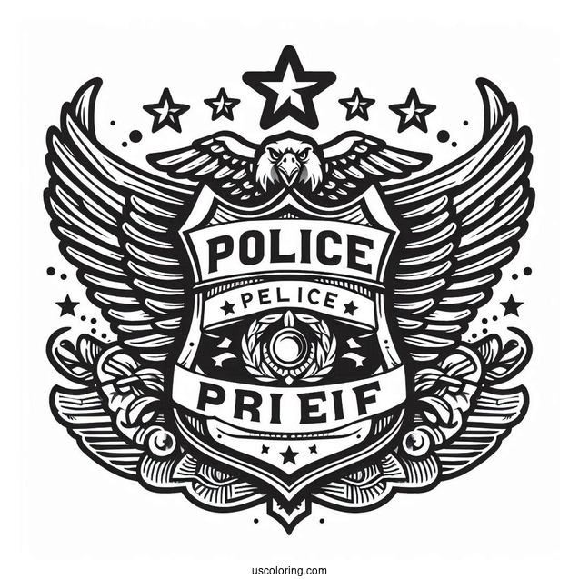 Police Badge Coloring Page