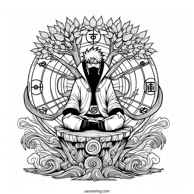 Naruto Coloring Page Of Six Paths Sage Mode