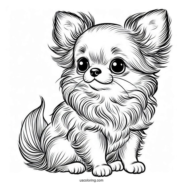 Furry Chihuahua Coloring Page
