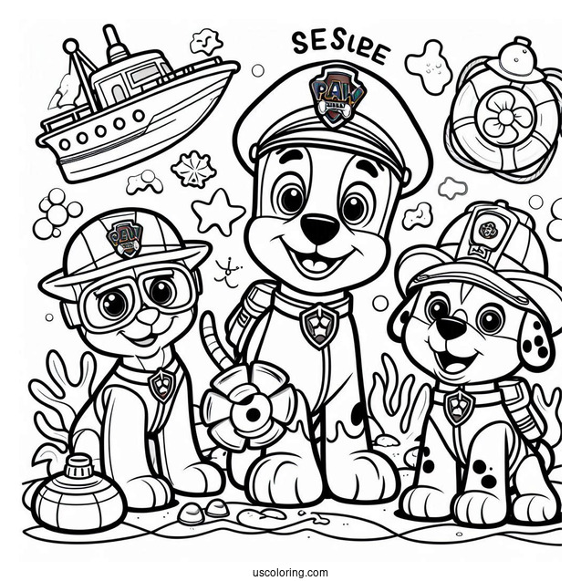 Sea Rescue Paw Patrol Coloring Sheet