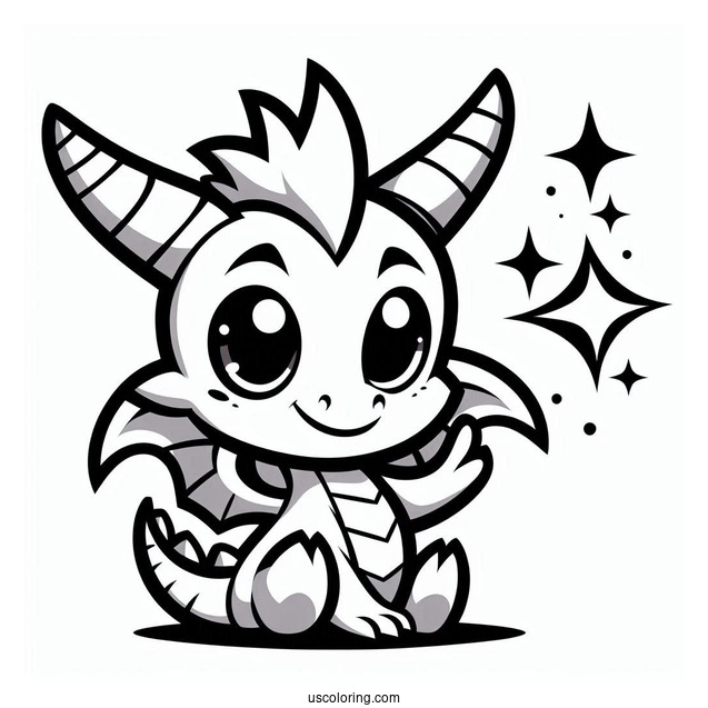 Sypro Coloring Page Kawaii Sparx Coloring Page For Preschoolers