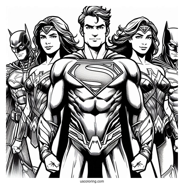 Justice League Coloring Page Poster