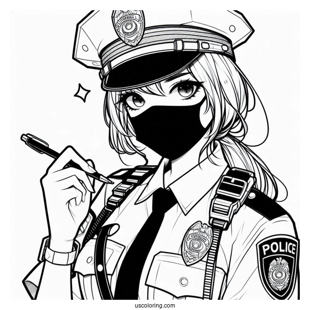 Police State Trooper To Color