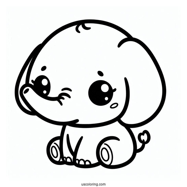 Kawaii Elephant With Little Trunk