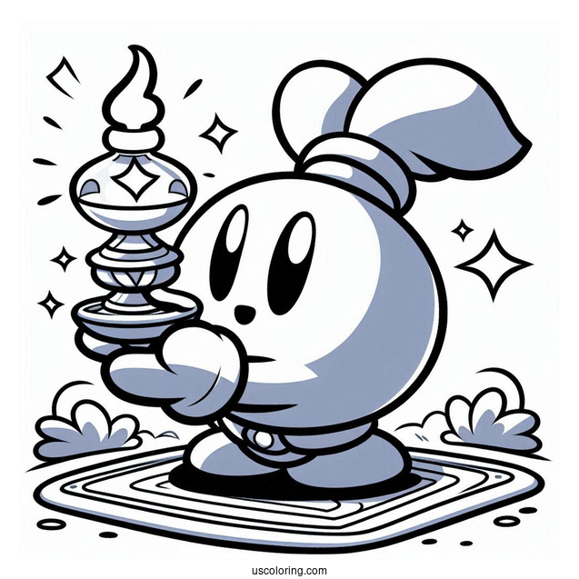 Brawl Stars Coloring Page Of Gene Holding Magical Lamp