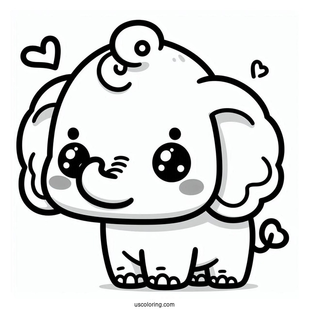 Kawaii Elephant With Little Trunk