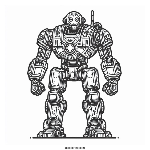 Real Steel Robot Coloring Page For Kids