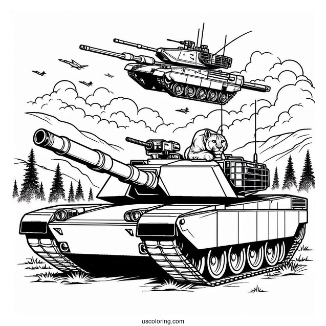 Accurate Coloring Page of Cougar 13 Tank
