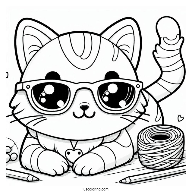 Cool Cat Dubbing Coloring Sheet