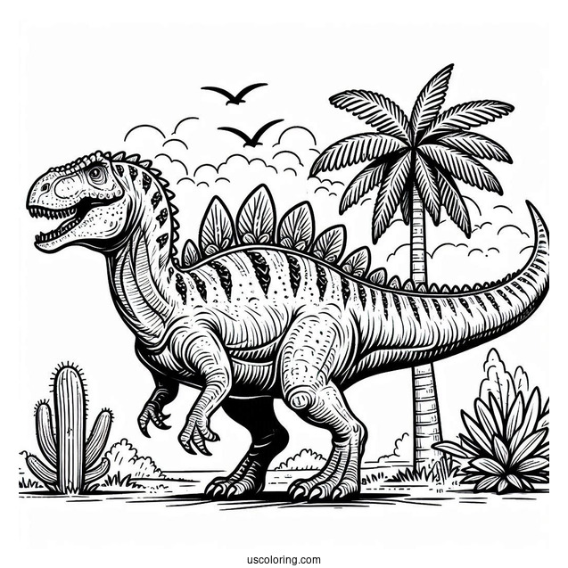 Dinosaur Coloring Page Of Dangerous Cryolophosaurus
