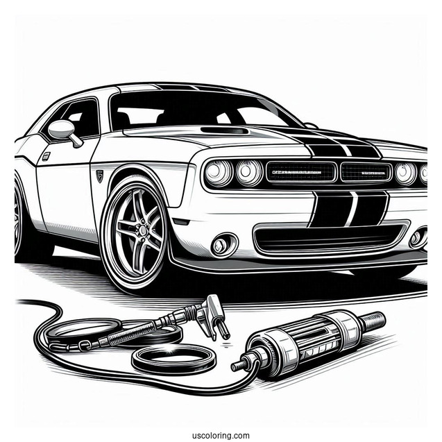 Dodge Challenger Coloring Sheet For Kids