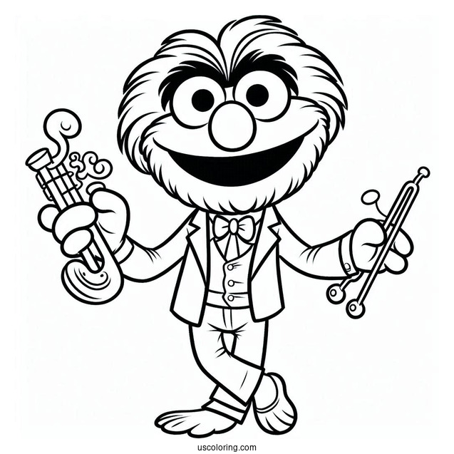 Muppets Coloring Page Of Easy Groover For Preschoolers
