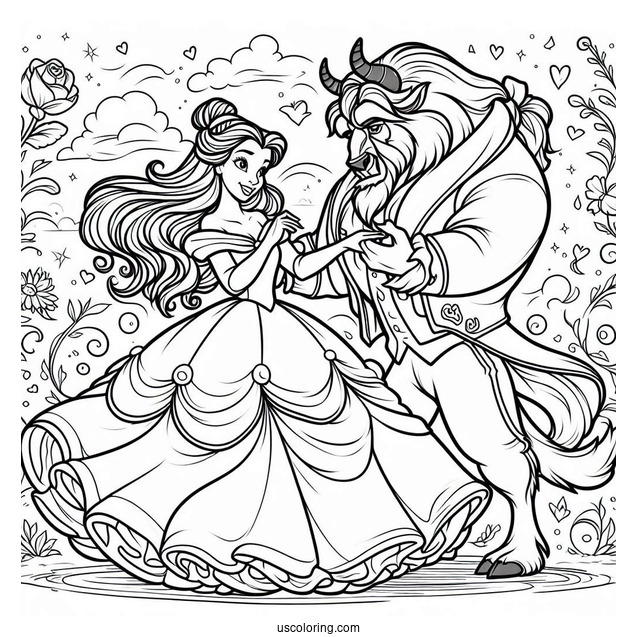 Princess Belle Dancing With Adam The Beast