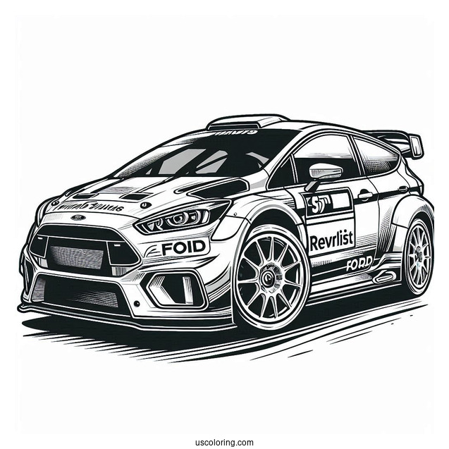 Ford Rally Car Coloring Sheet