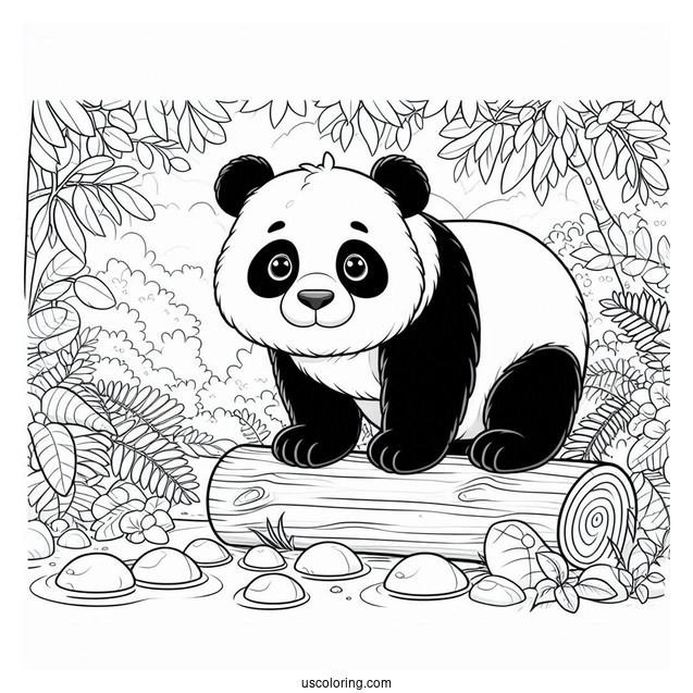 Giant Panda In The Jungle