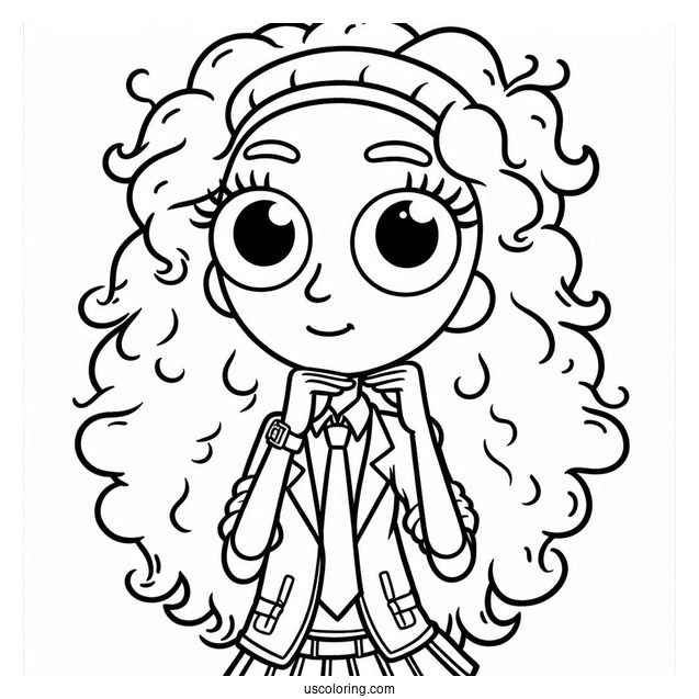Rick and Morty Coloring Page Of Morty s Crush Jessica in School Uniform Coloring Sheet for Kids