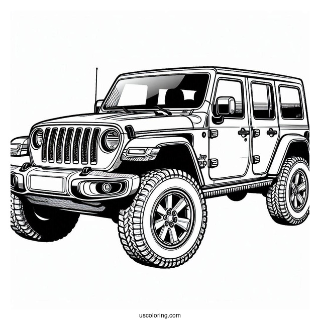 Jeep Wrangler Coloring Page For Kids