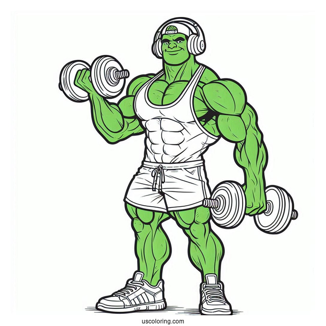 Simple Outline Of Incredible Hulk For Preschoolers