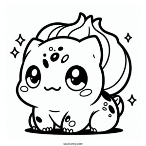 Kawaii Bulbasaur Coloring Page For Preschoolers