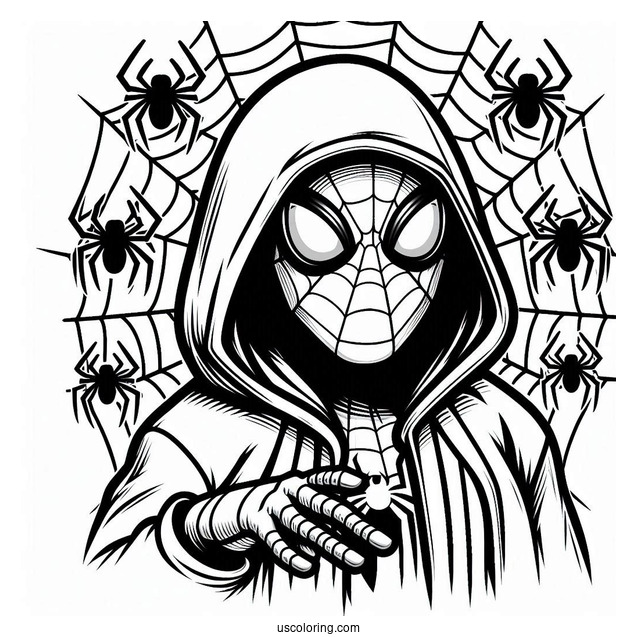 Among Us Spider-Man Coloring Picture For Kids
