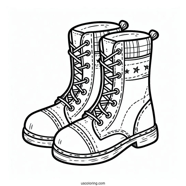 Boots Outline Coloring In For Preschoolers
