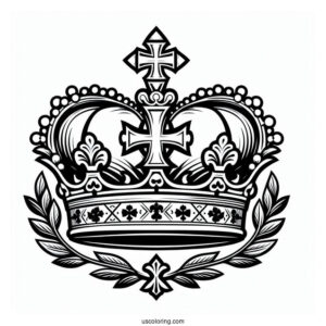 Oultine Of St Edward Heraldic Crown Coloring In